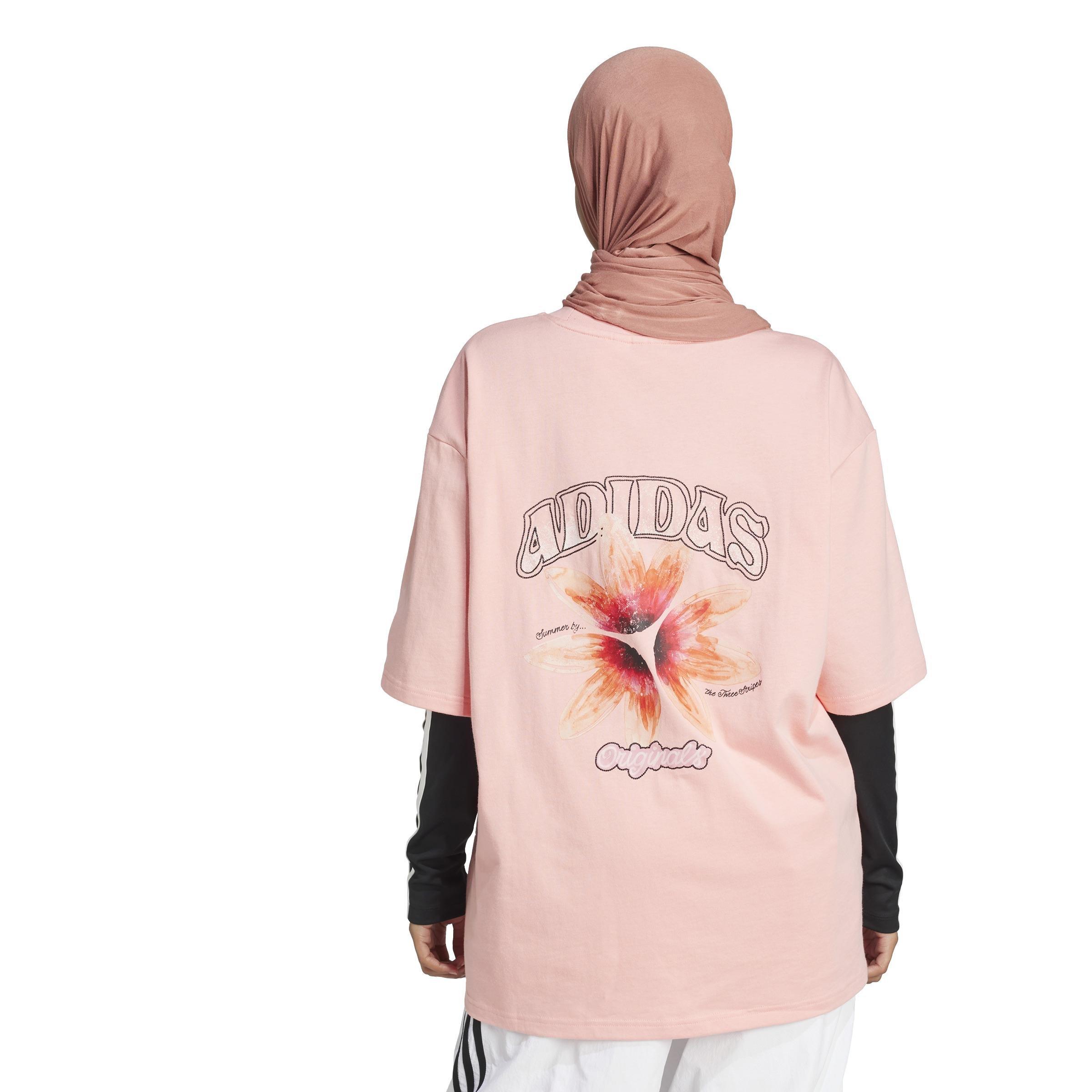 adidas Originals Summer Glow Graphic T-Shirt, Pink, A901_ONE, large image number 2