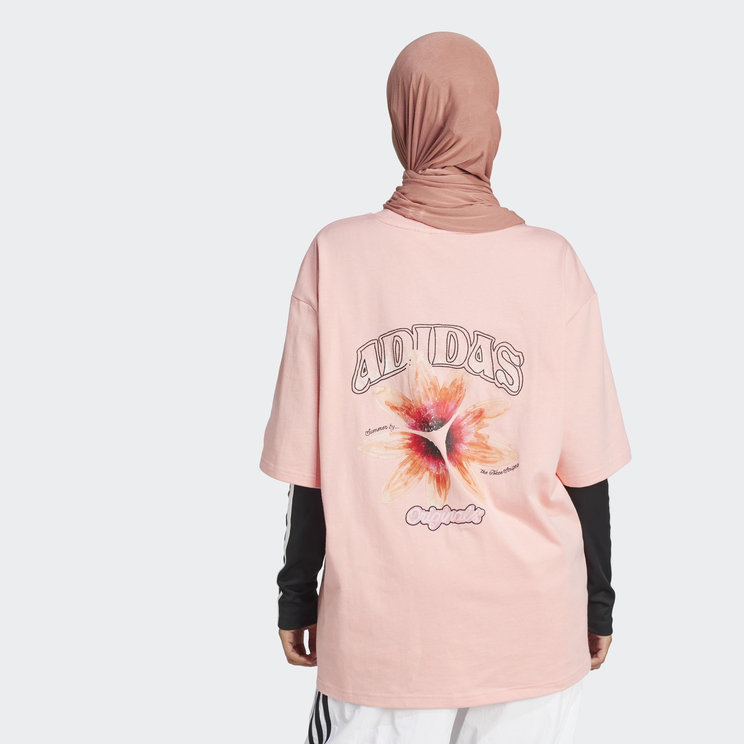adidas Originals Summer Glow Graphic T-Shirt, Pink, A901_ONE, large image number 3