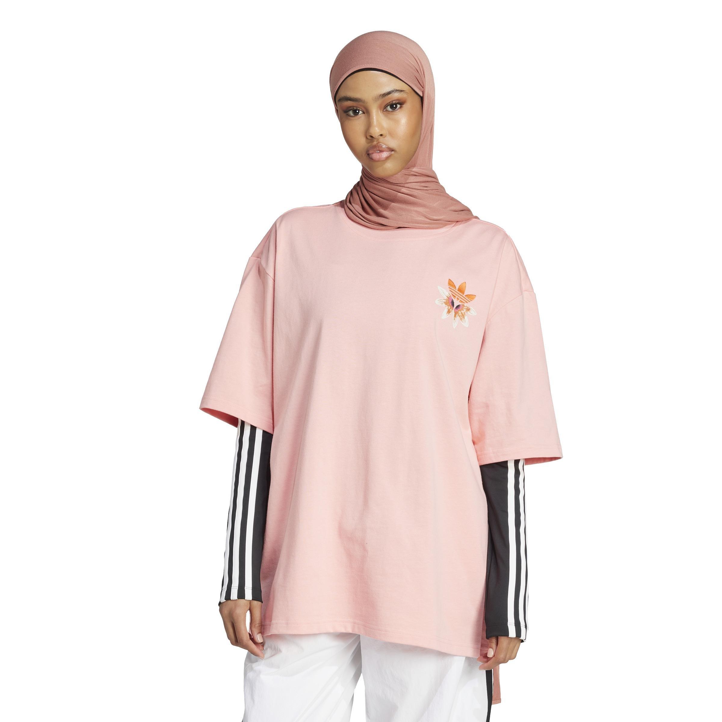 adidas Originals Summer Glow Graphic T-Shirt, Pink, A901_ONE, large image number 10