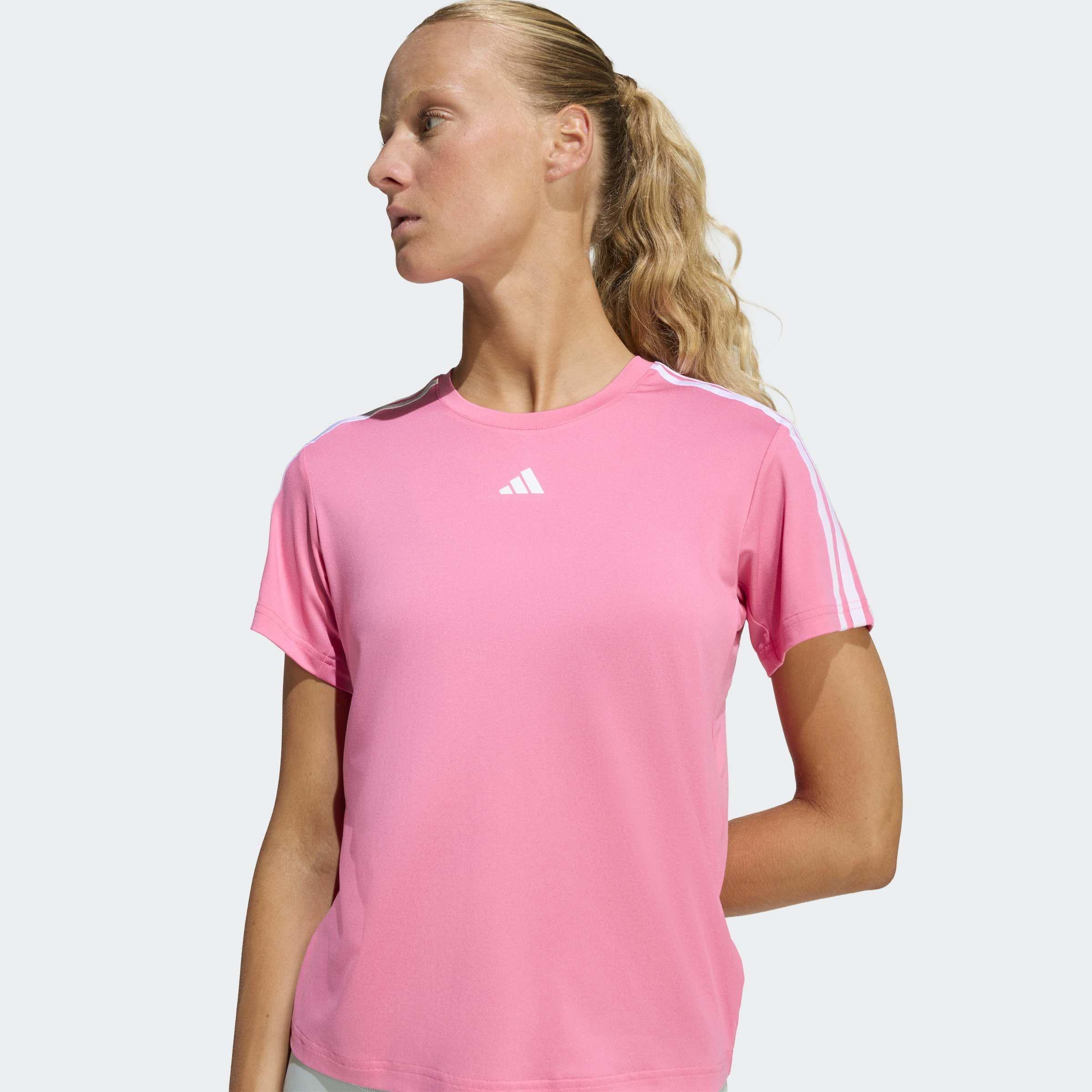 AEROREADY Train Essentials 3-Stripes T-Shirt, Pink, A901_ONE, large image number 2