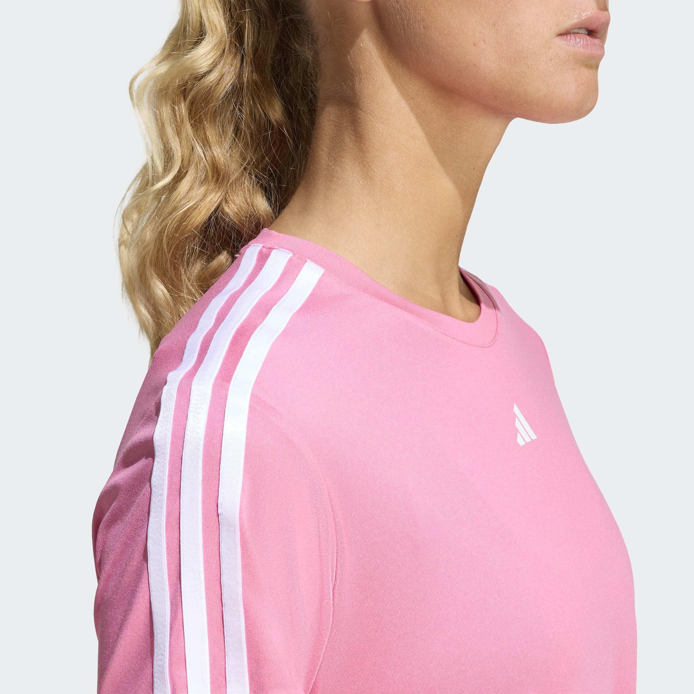 AEROREADY Train Essentials 3-Stripes T-Shirt, Pink, A901_ONE, large image number 3