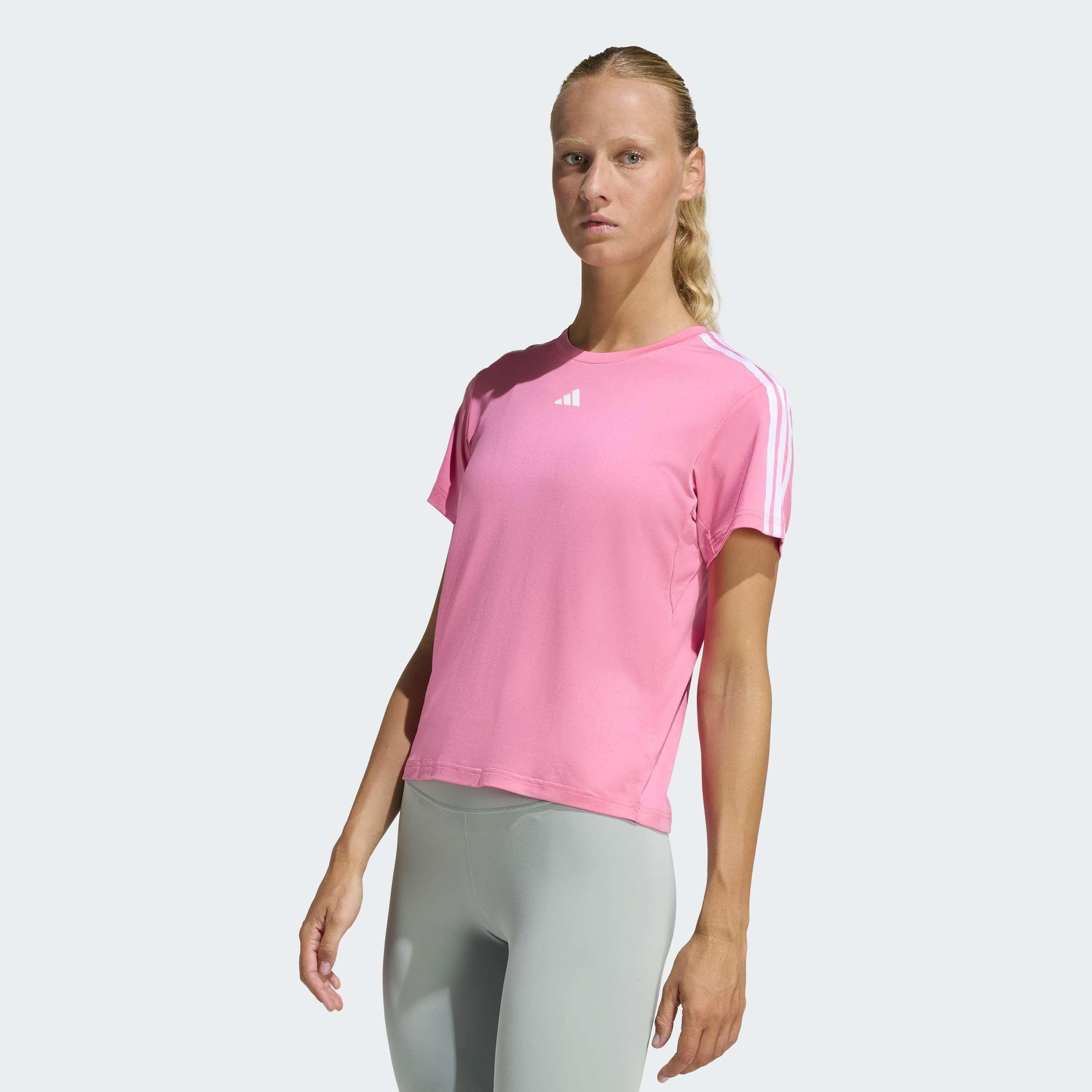 AEROREADY Train Essentials 3-Stripes T-Shirt, Pink, A901_ONE, large image number 4