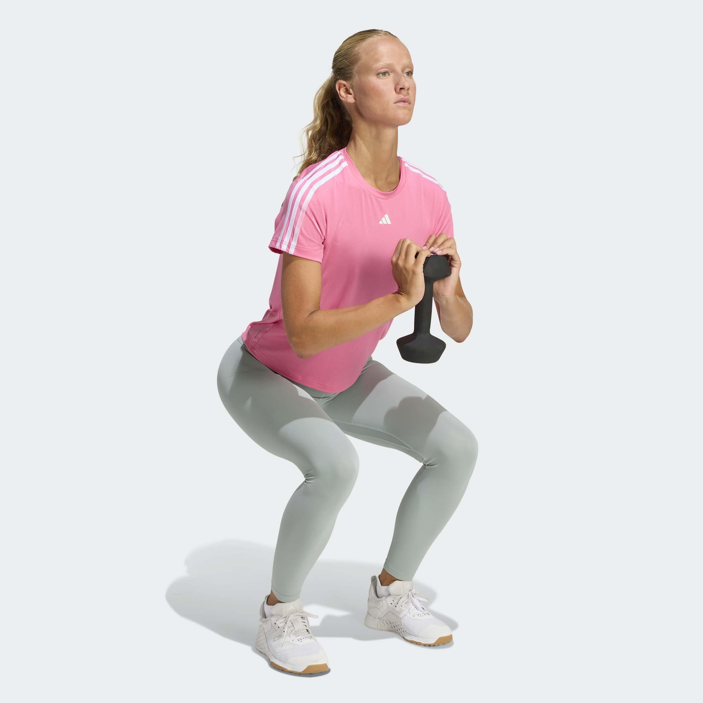 AEROREADY Train Essentials 3-Stripes T-Shirt, Pink, A901_ONE, large image number 5