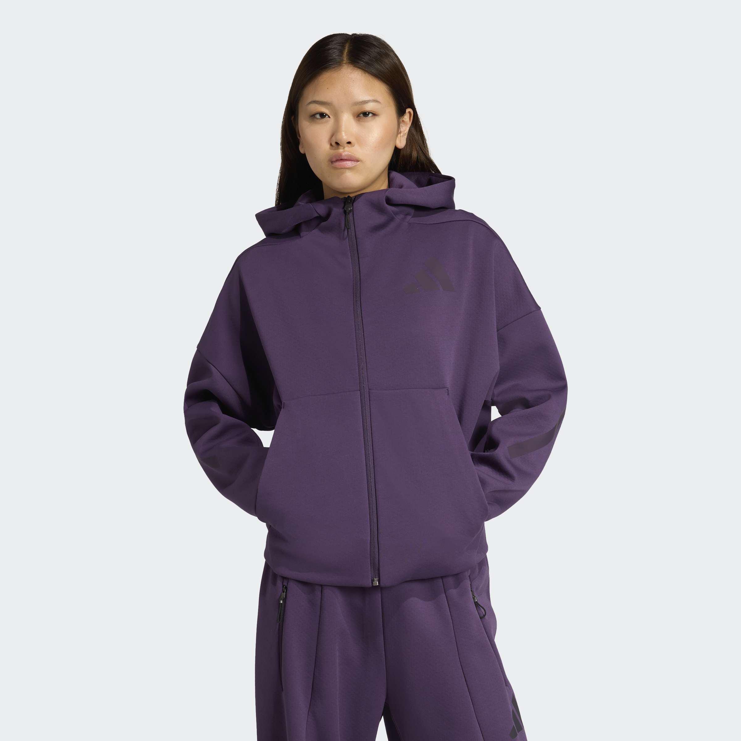 Adidas Z.N.E. Full-Zip Hoodie, Purple, A901_ONE, large image number 5
