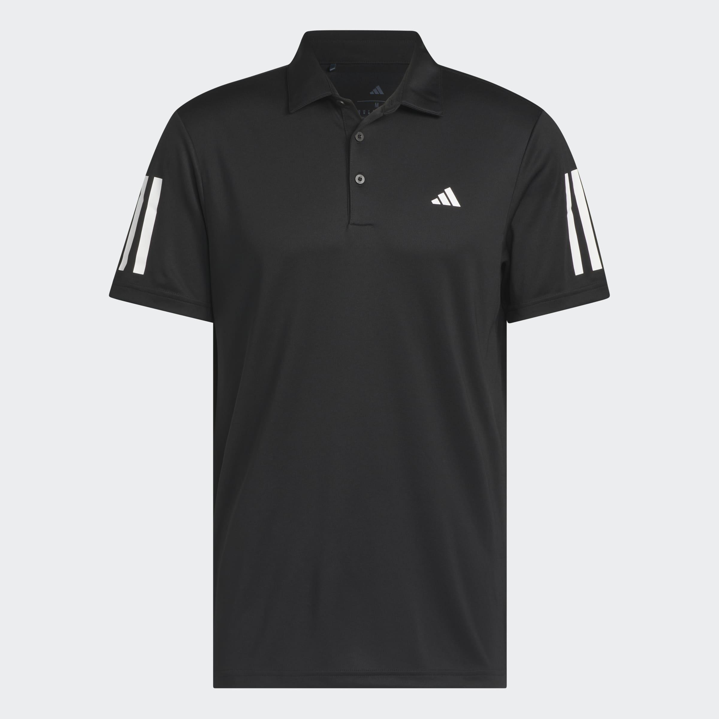 Performance 3-Stripe Polo Shirt, Black, A901_ONE, medium