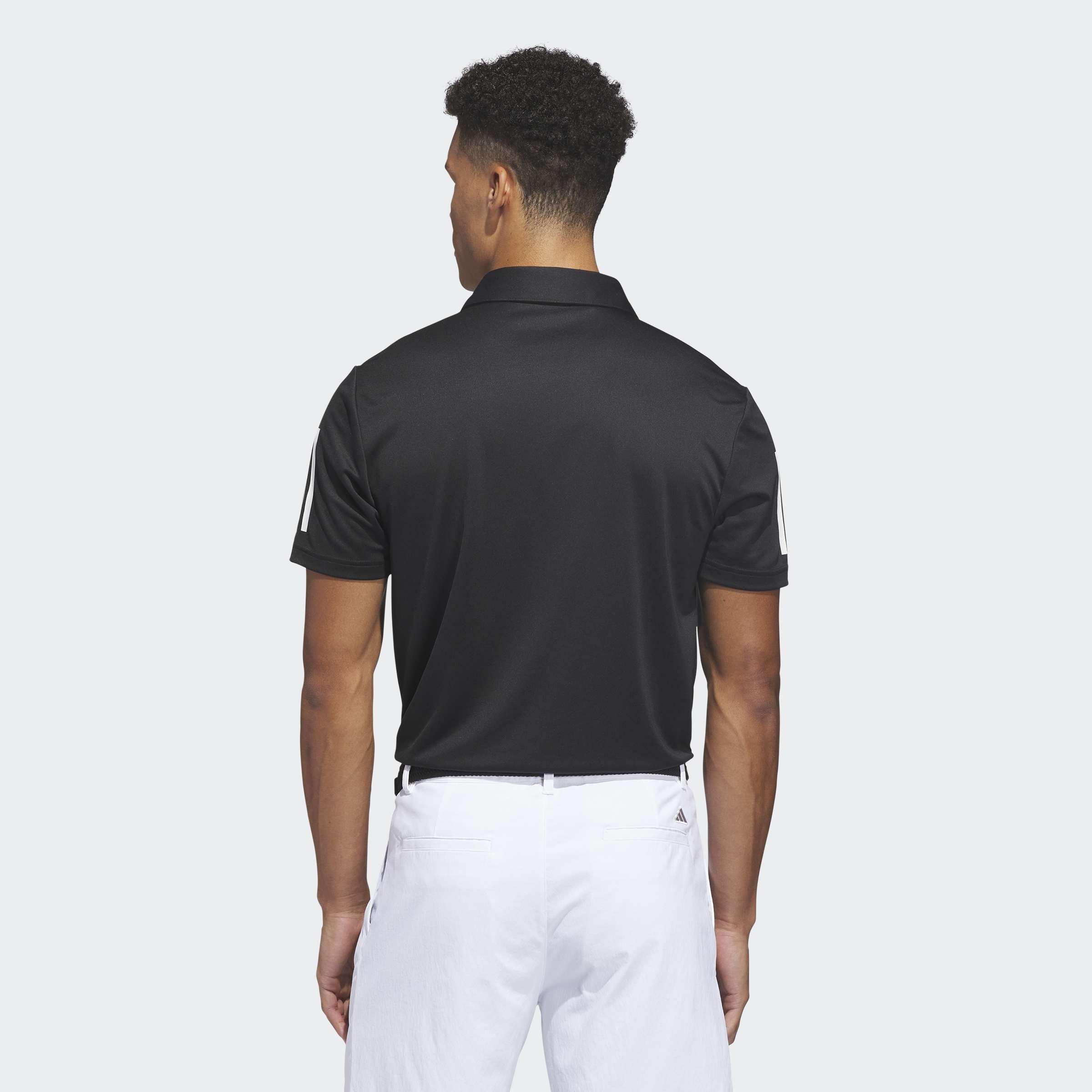 Performance 3-Stripe Polo Shirt, Black
