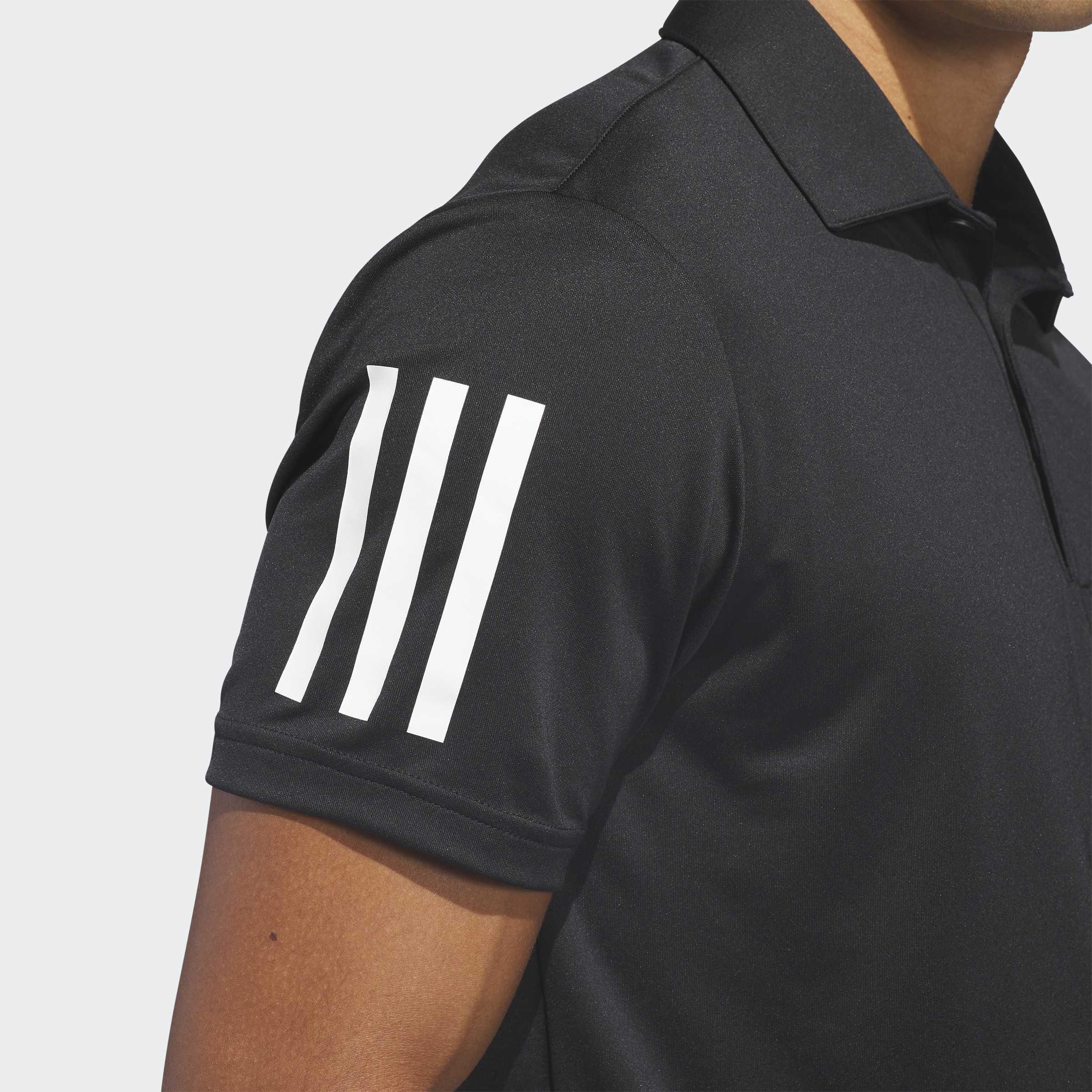 Performance 3-Stripe Polo Shirt, Black, A901_ONE, large image number 3