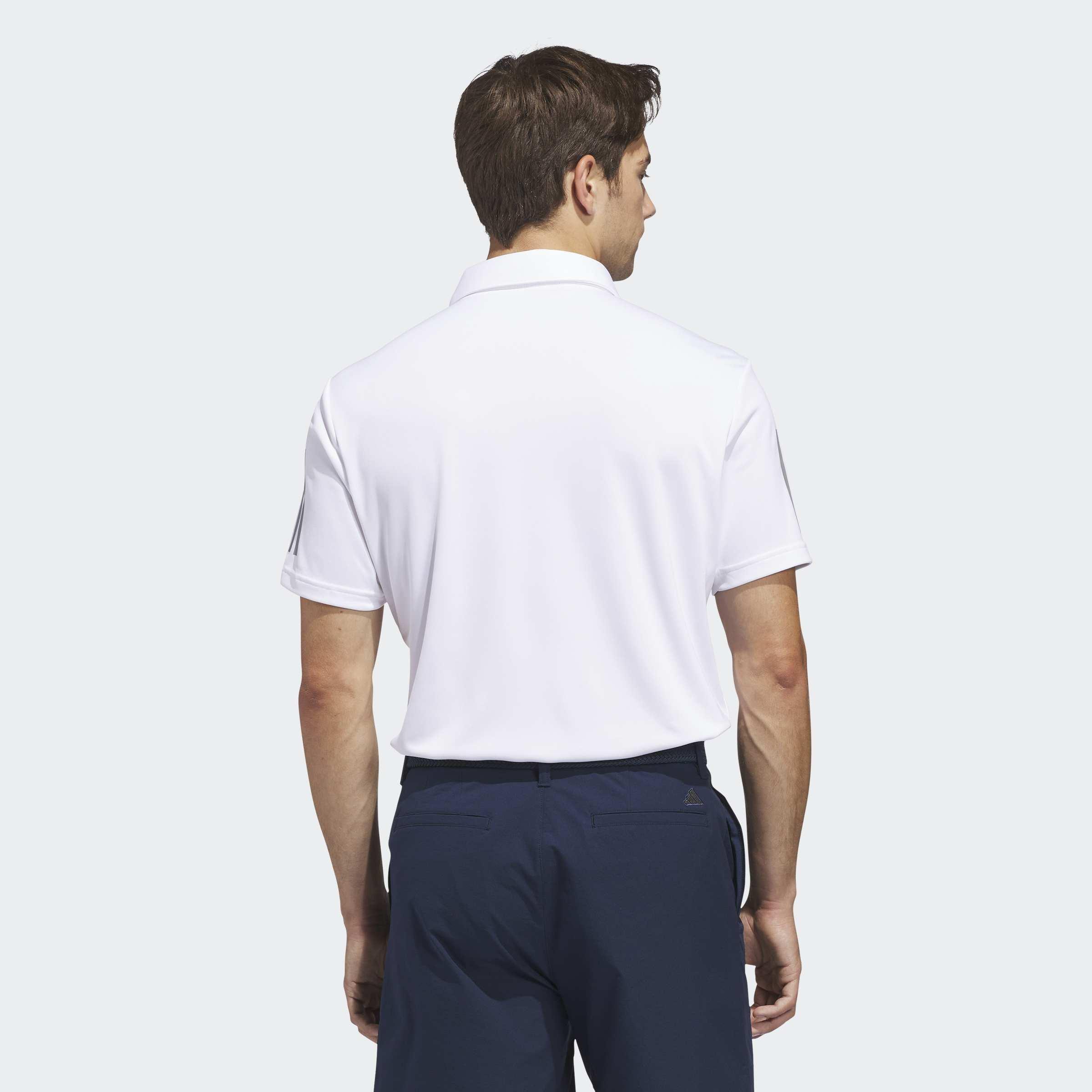 Performance 3-Stripe Polo Shirt, White