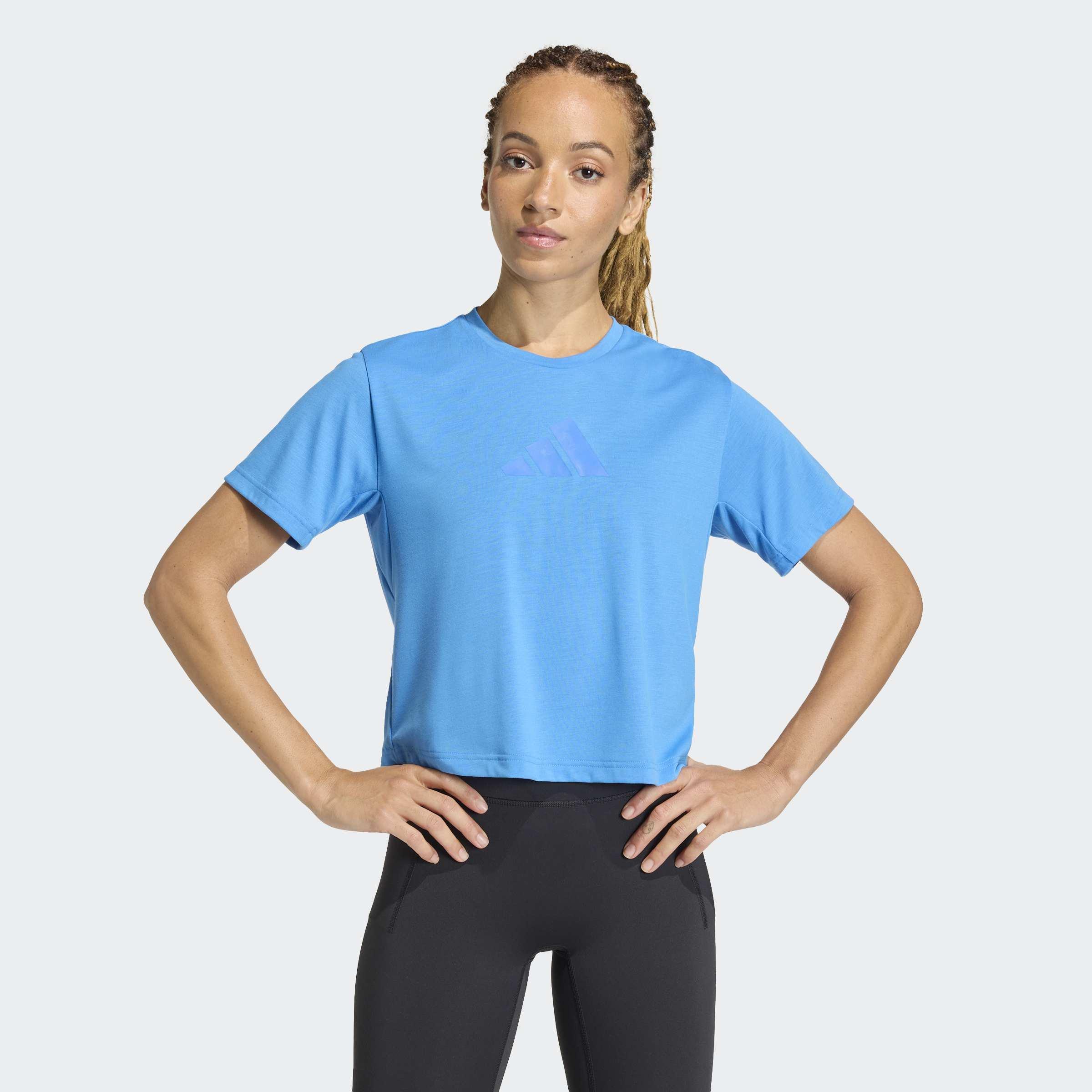 Train Essentials Big Logo Performance Training T-Shirt, Blue, A901_ONE, large image number 5