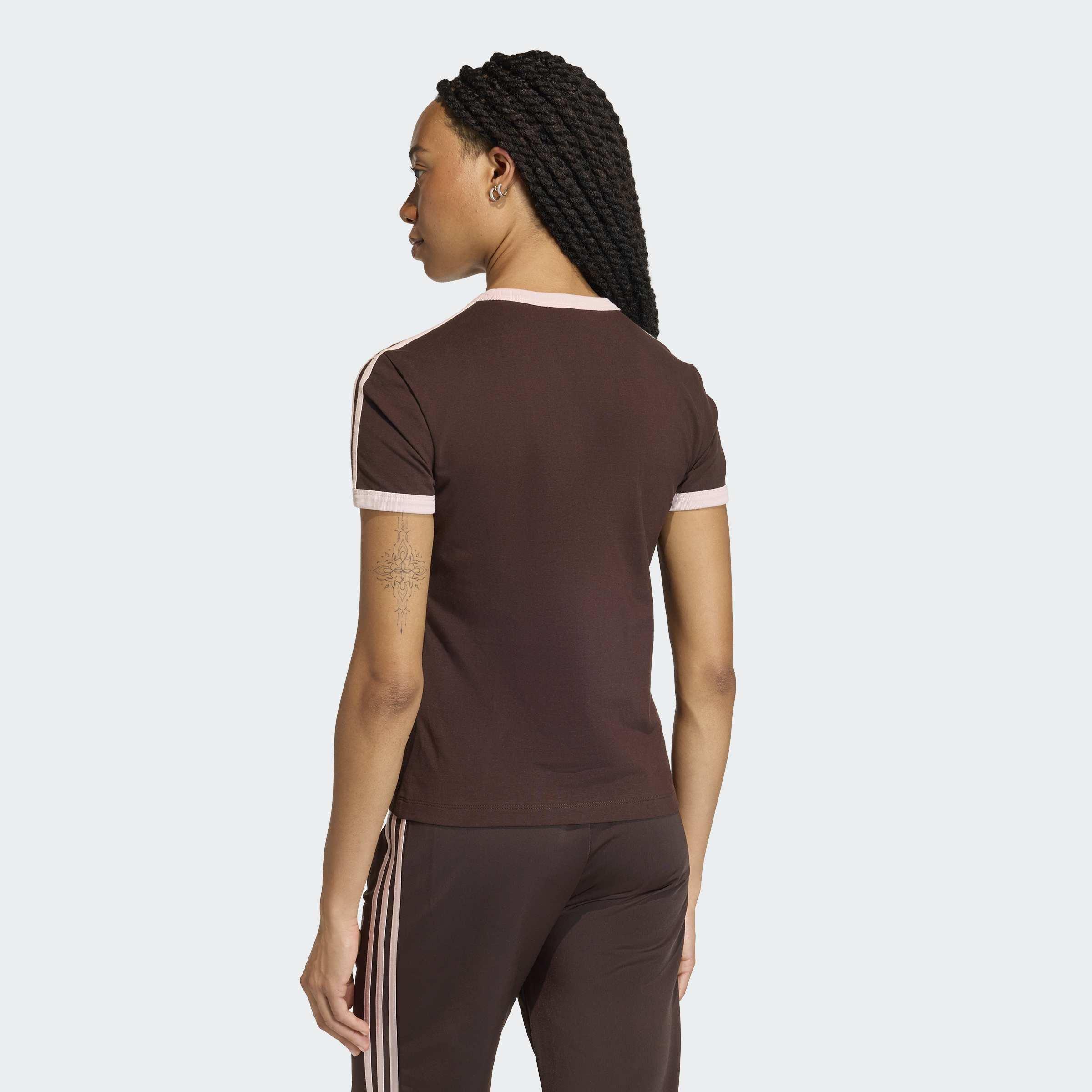 3 Stripes Slim T-Shirt, Brown