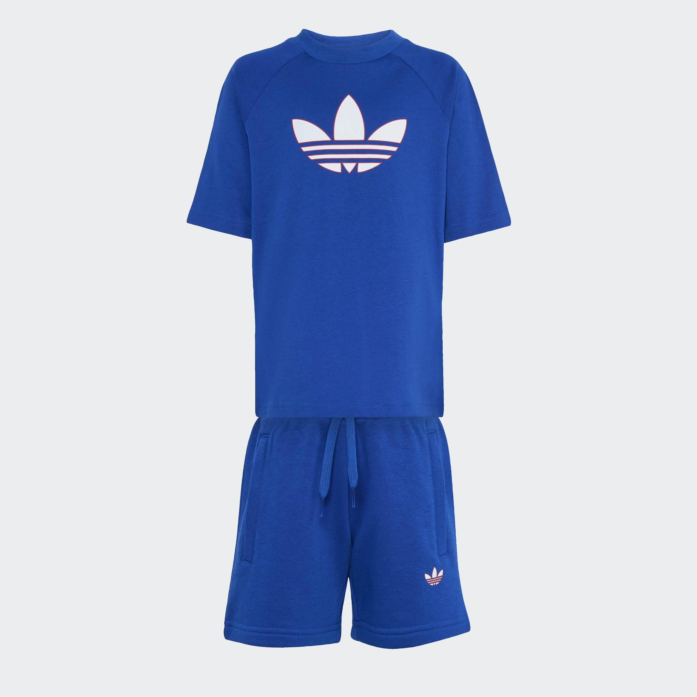 Kids Unisex Trefoil Loose Short Tee Set, Blue, A901_ONE, large image number 0