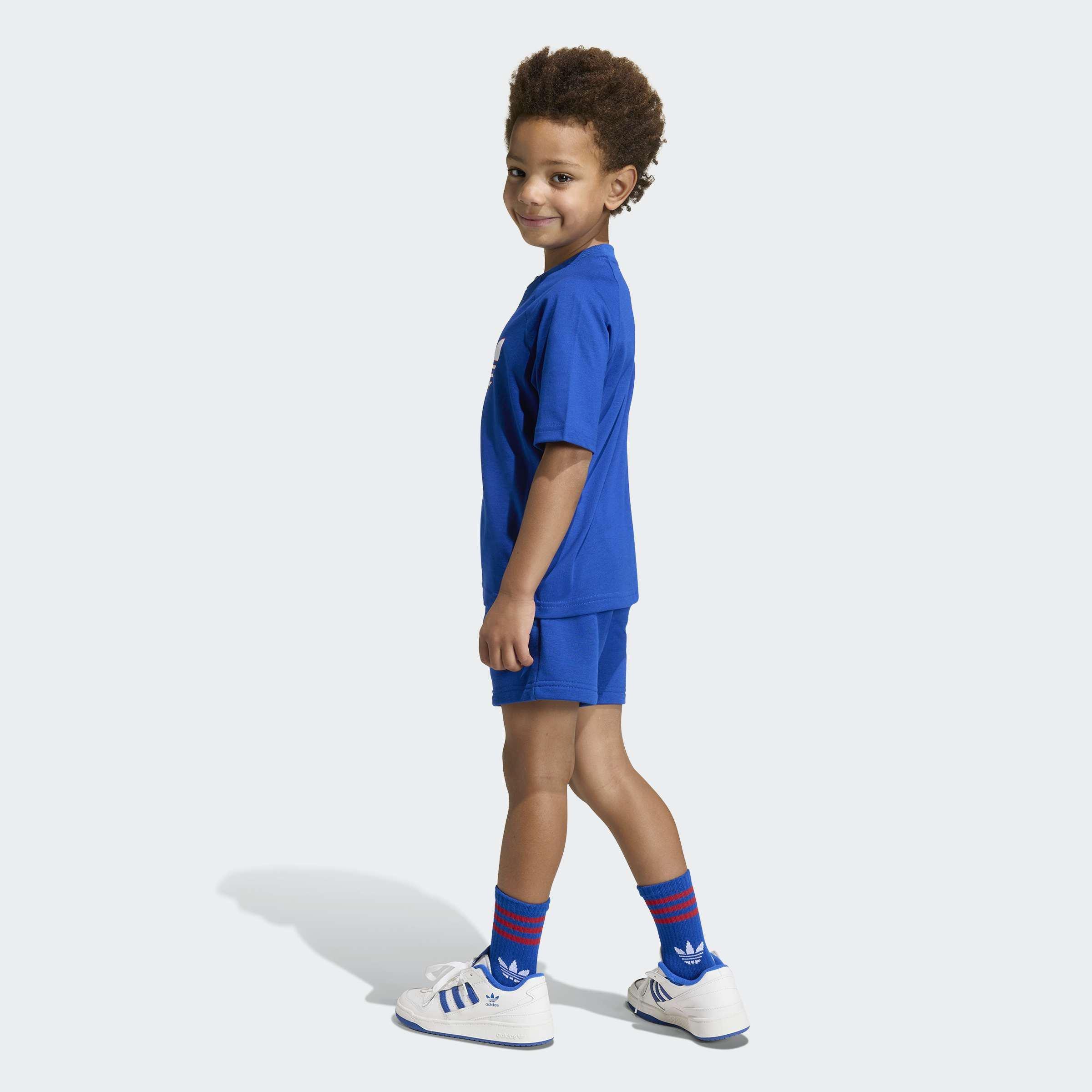 Kids Unisex Trefoil Loose Short Tee Set, Blue, A901_ONE, large image number 2