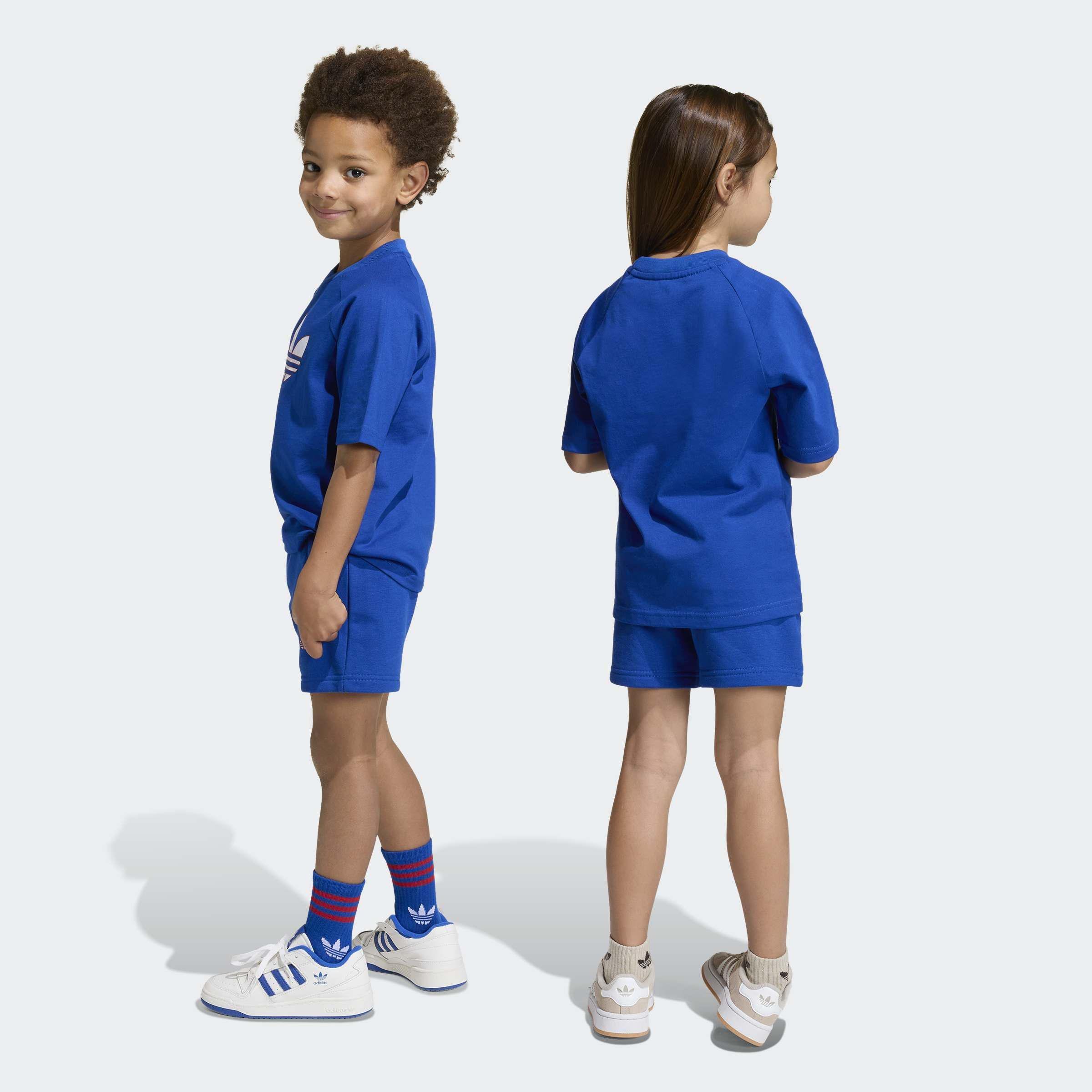 Kids Unisex Trefoil Loose Short Tee Set, Blue, A901_ONE, large image number 4