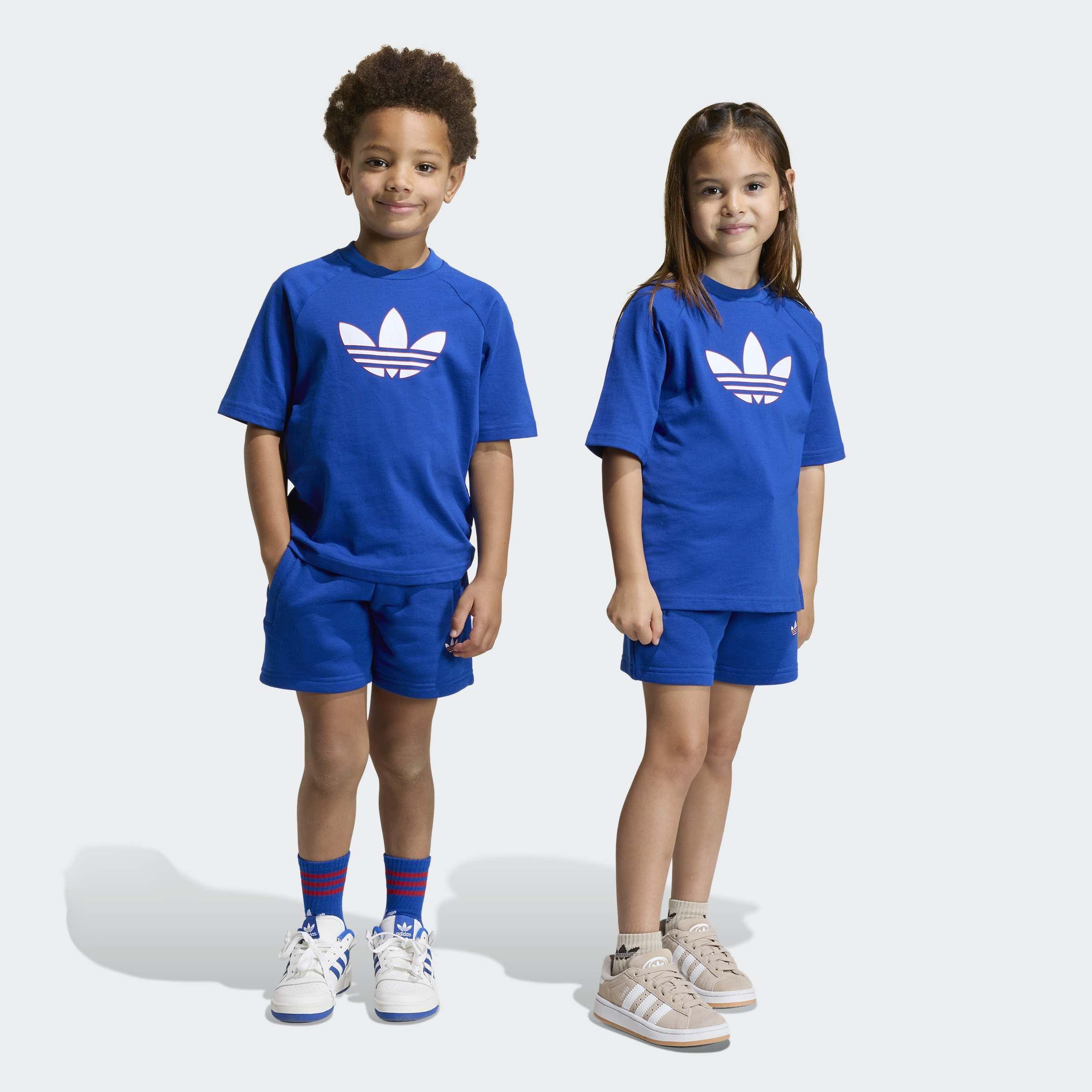 Kids Unisex Trefoil Loose Short Tee Set, Blue, A901_ONE, large image number 8