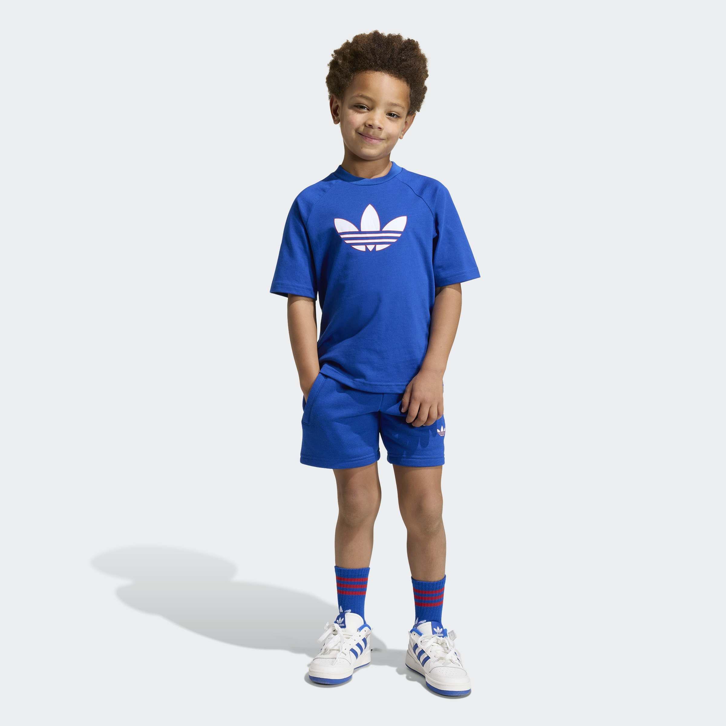 Kids Unisex Trefoil Loose Short Tee Set, Blue, A901_ONE, large image number 9