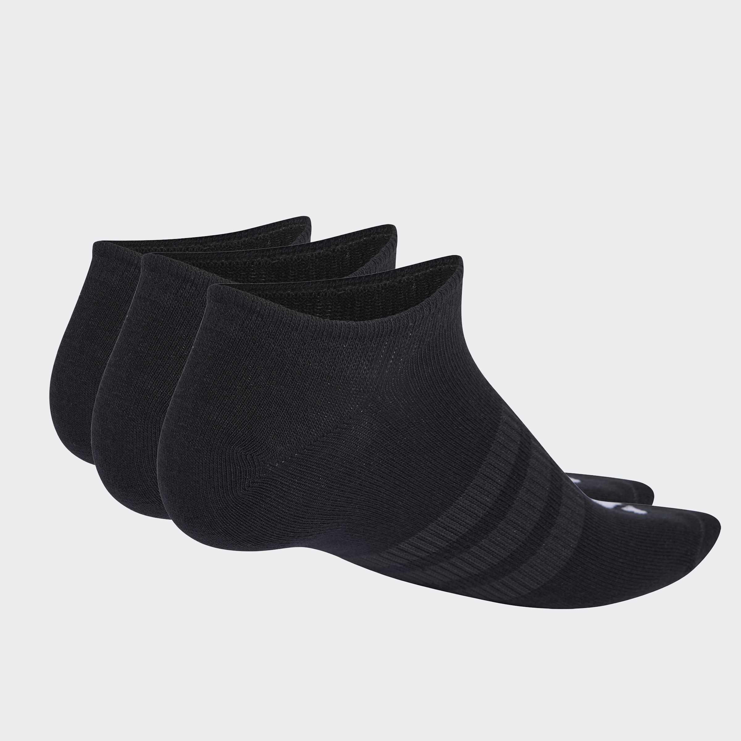 Unisex Thin&Light Sportswear No Show Socks 3 Pair Pack, Black