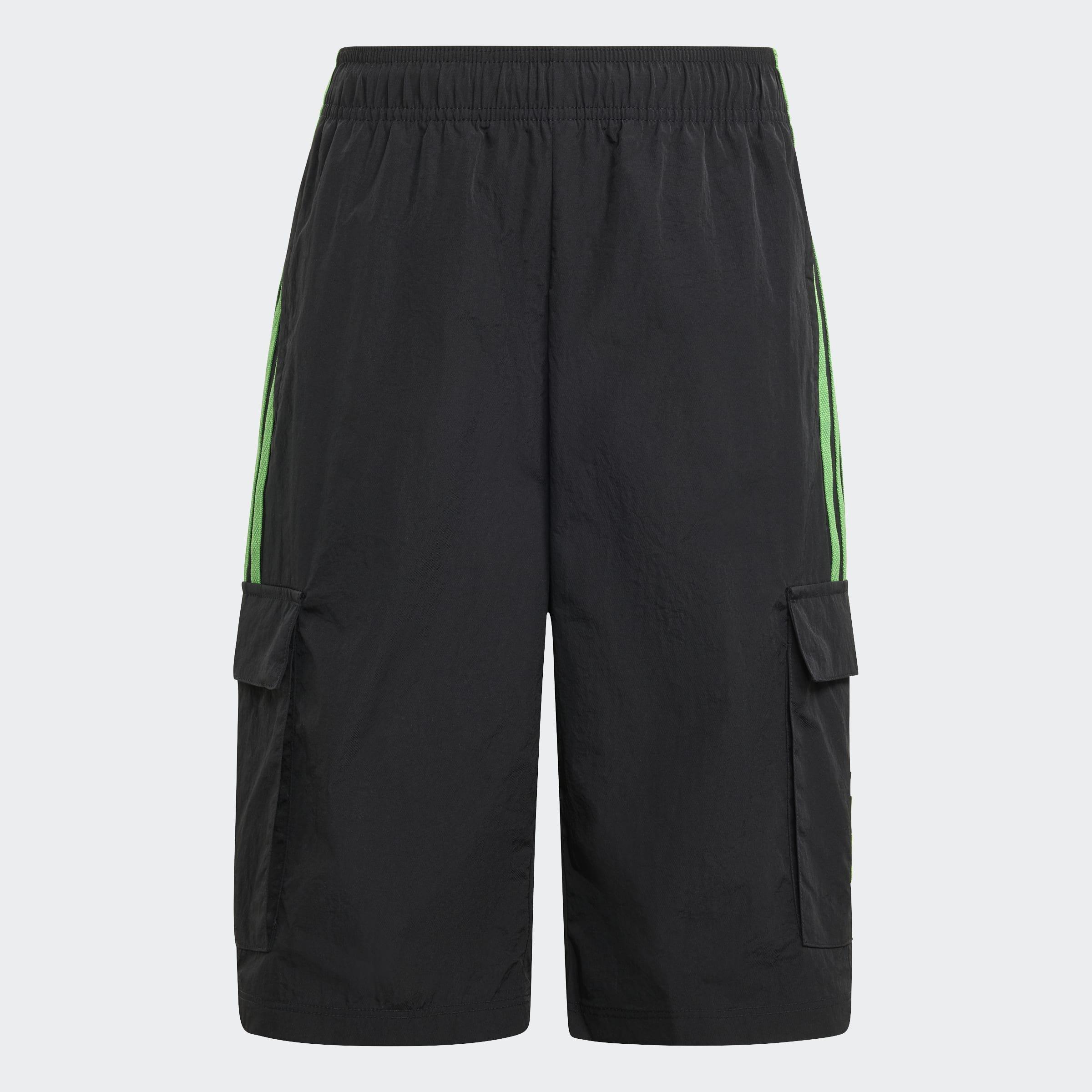 Kids Unisex Adidas Originals X Minecraft Cargo Shorts, Black