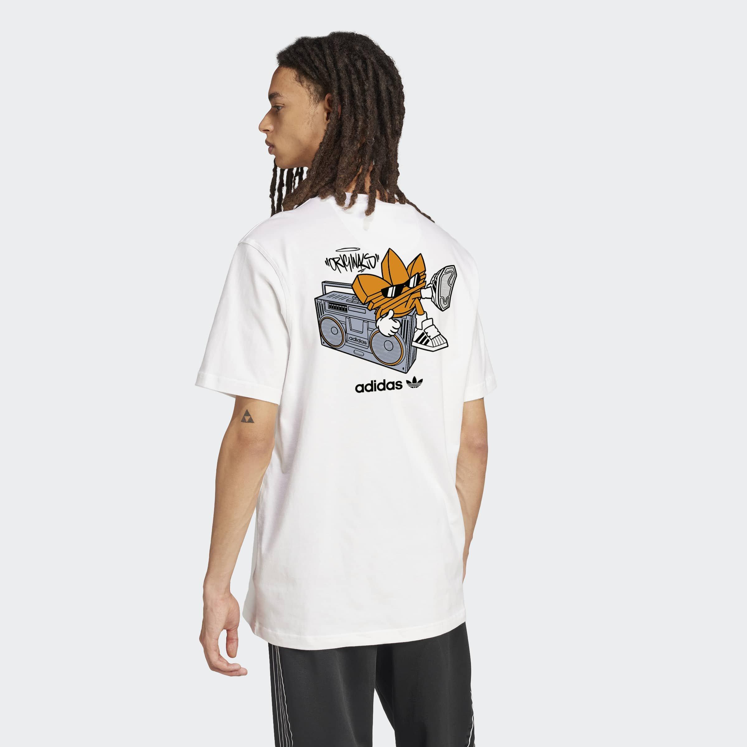 Boombox Trefoil GFX T-Shirt, White, A901_ONE, large image number 2