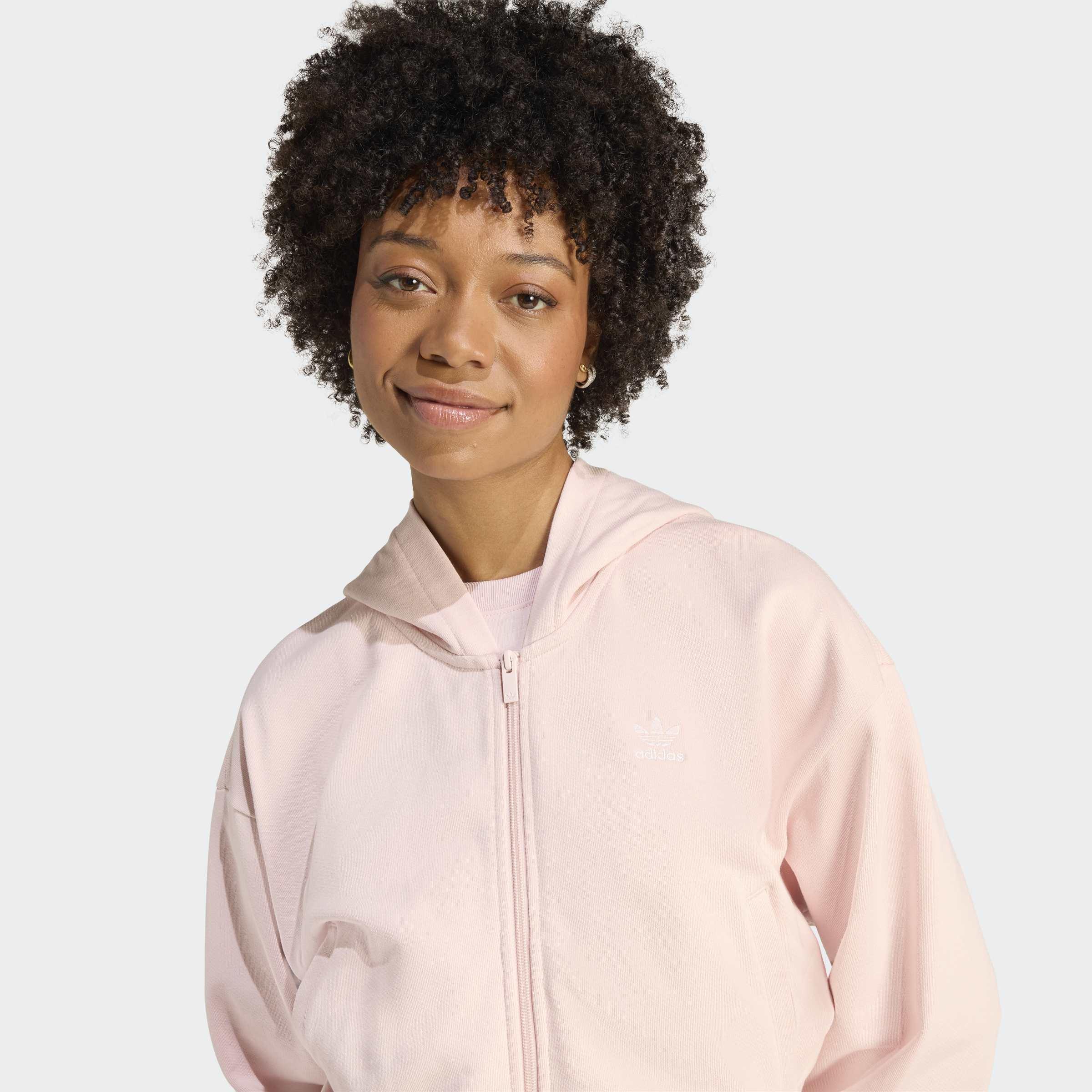Essentials French Terry Cropped Zip Hoodie, Pink, A901_ONE, large image number 2