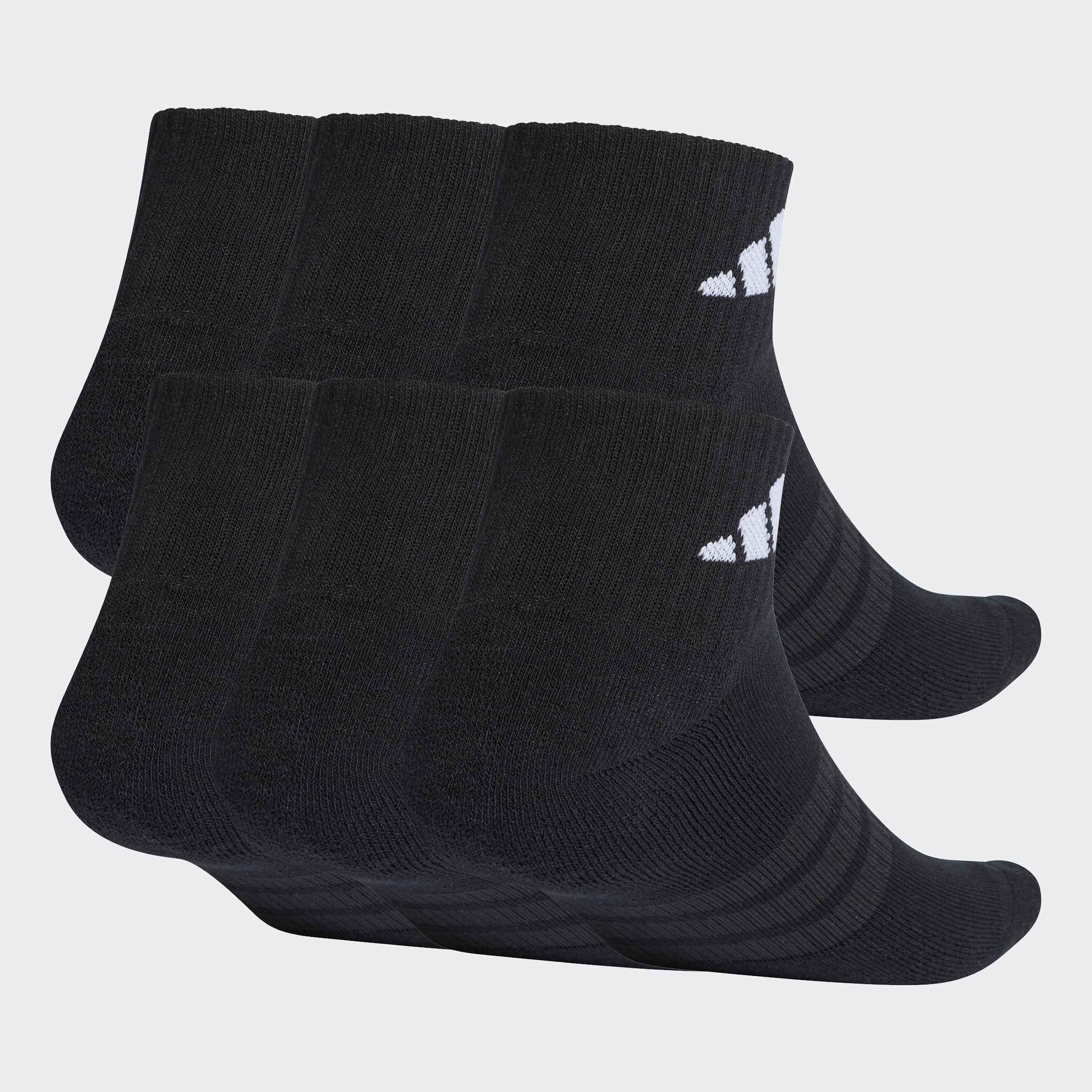 Unisex Cushioned Essentials Ankle Socks - 6 Pair Pack, Black
