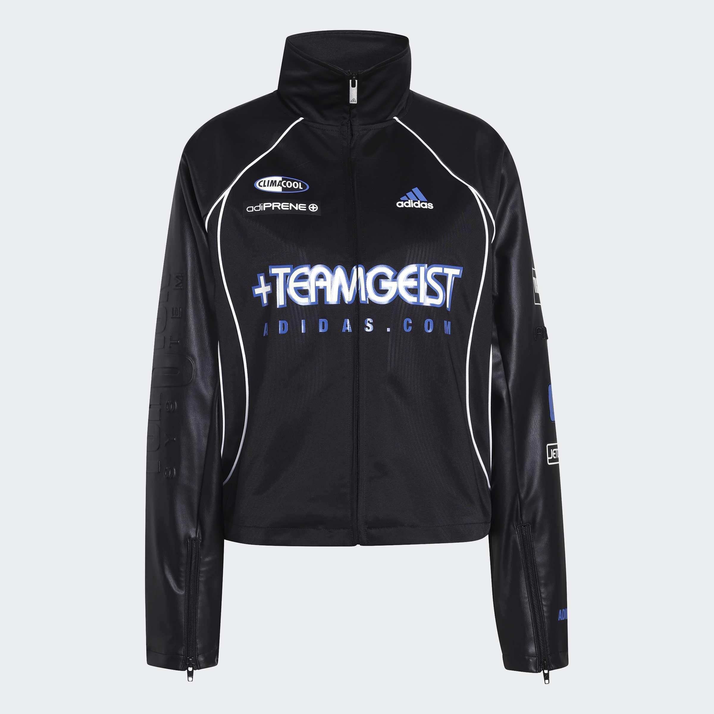 Teamgeist Faux Leather Track Top, Black, A901_ONE, large image number 0