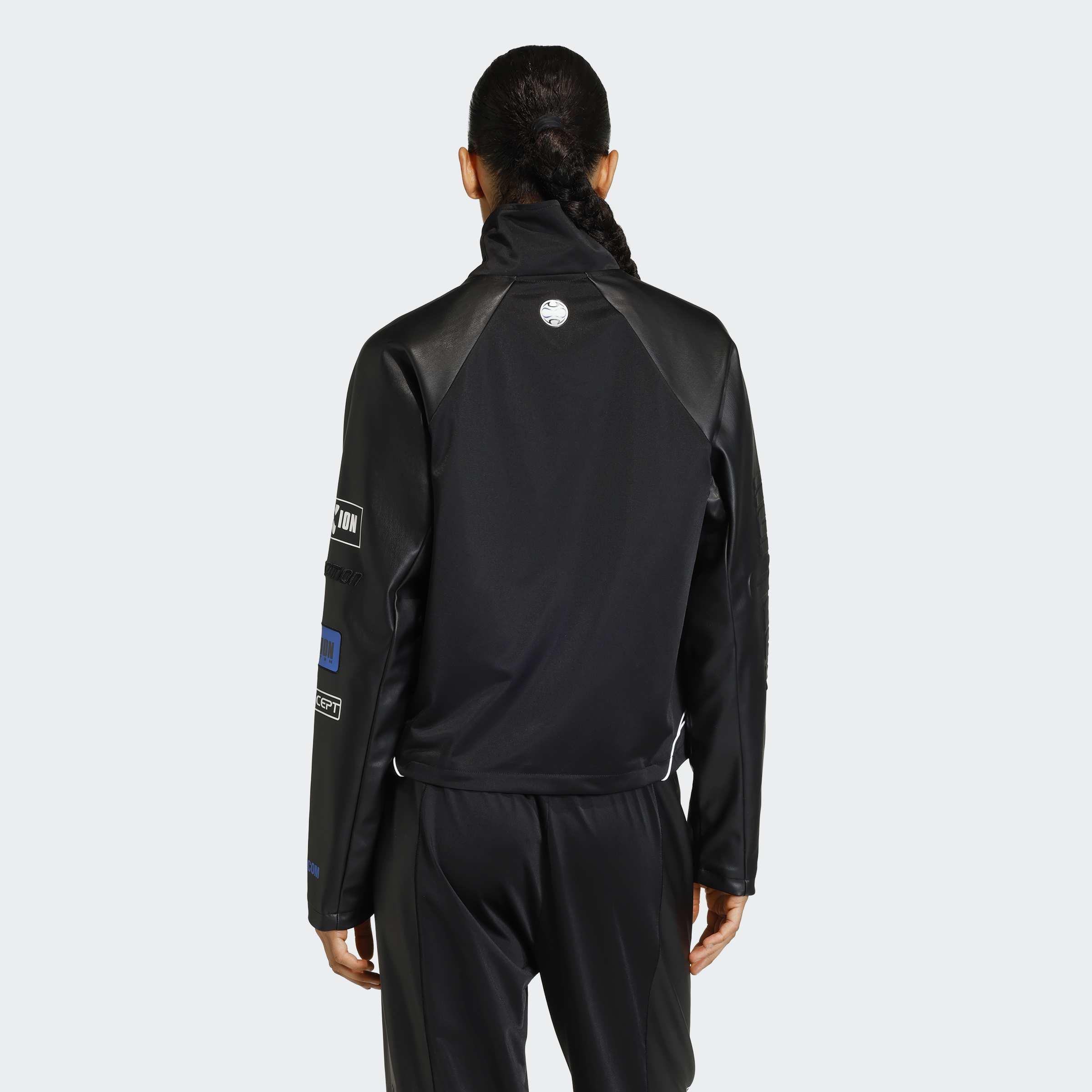 Teamgeist Faux Leather Track Top, Black, A901_ONE, large image number 1