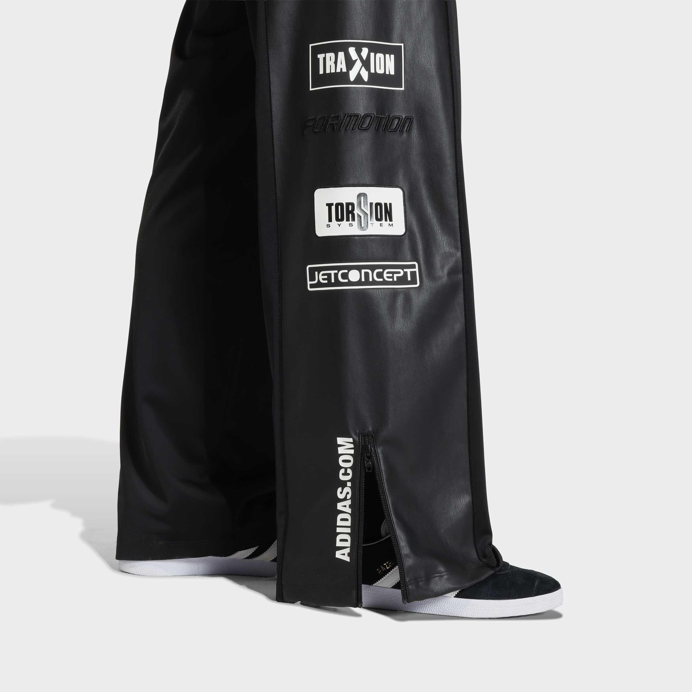 Teamgeist Faux Leather Track Tracksuit Bottoms, Black, A901_ONE, large image number 2