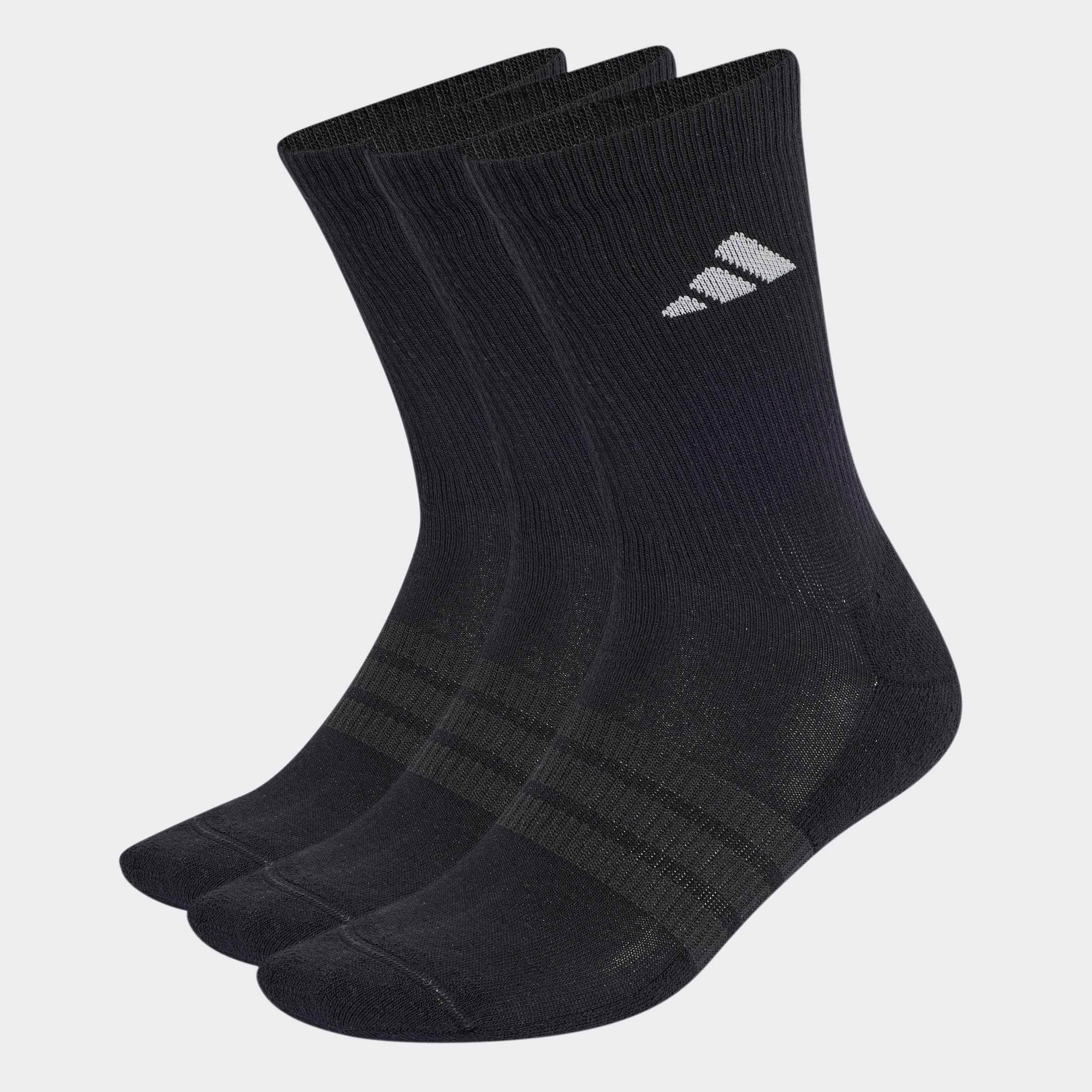 Unisex Cushioned Sportswear Crew Socks - 3 Pair Pack, Black