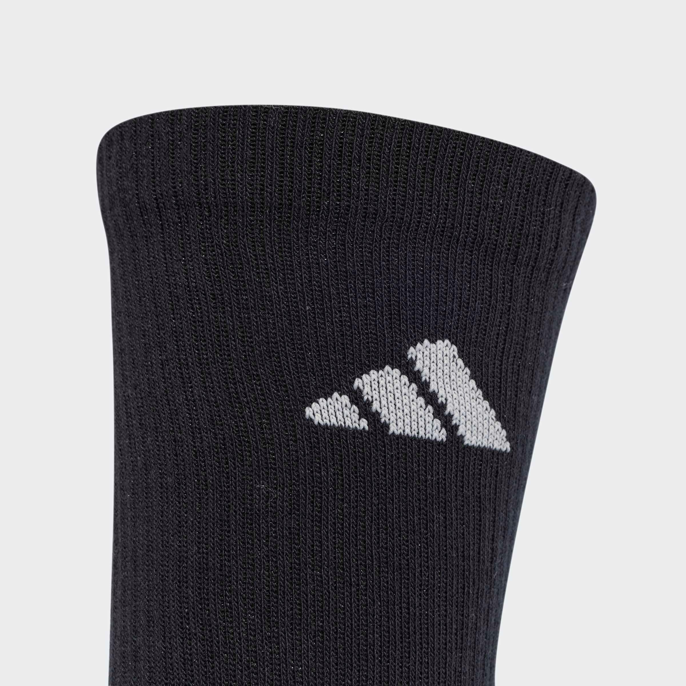 Unisex Cushioned Sportswear Crew Socks - 3 Pair Pack, Black, A901_ONE, large image number 2