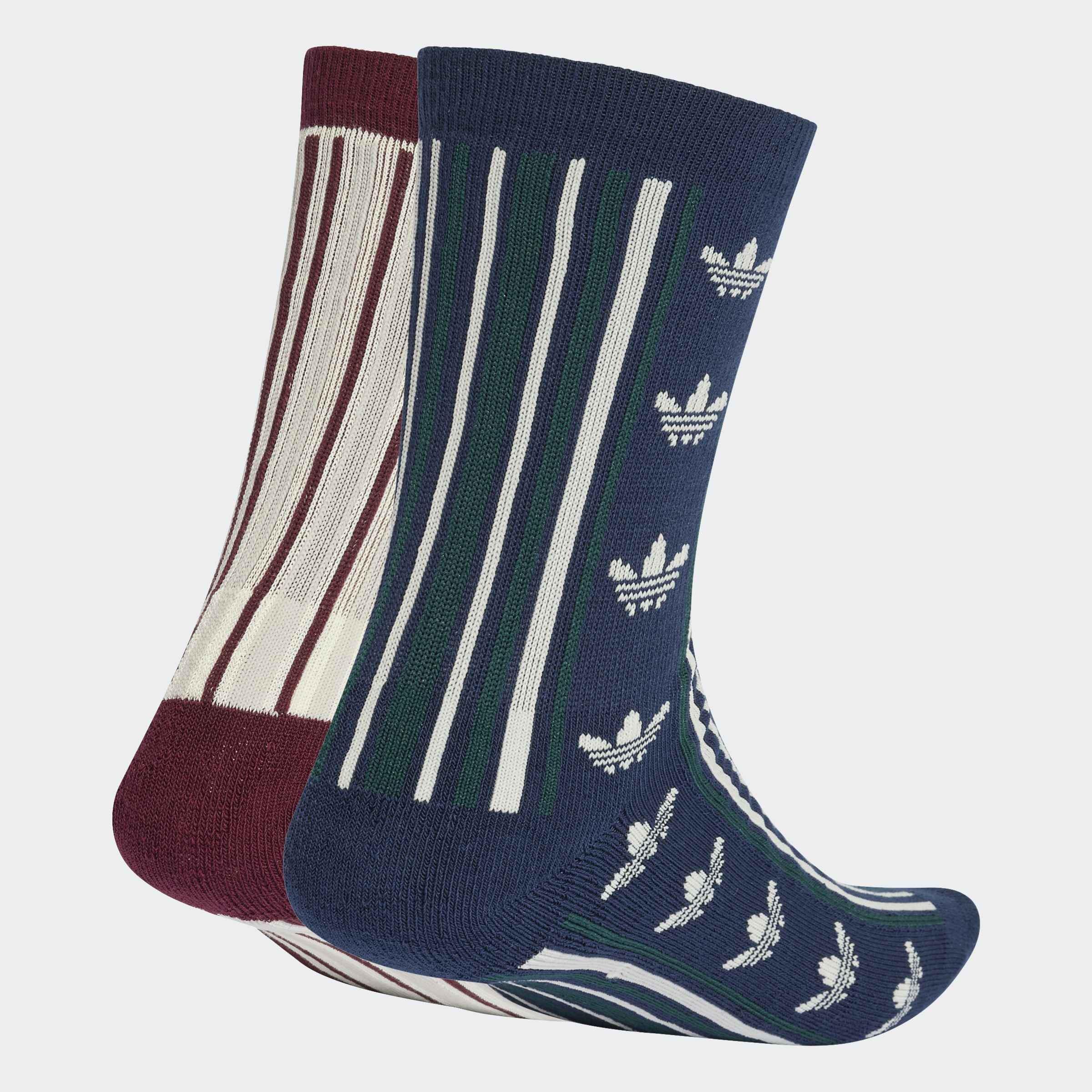 Unisex Adidas Originals Crew Socks 2 Pairs In Gift Box, Multicolour, A901_ONE, large image number 0