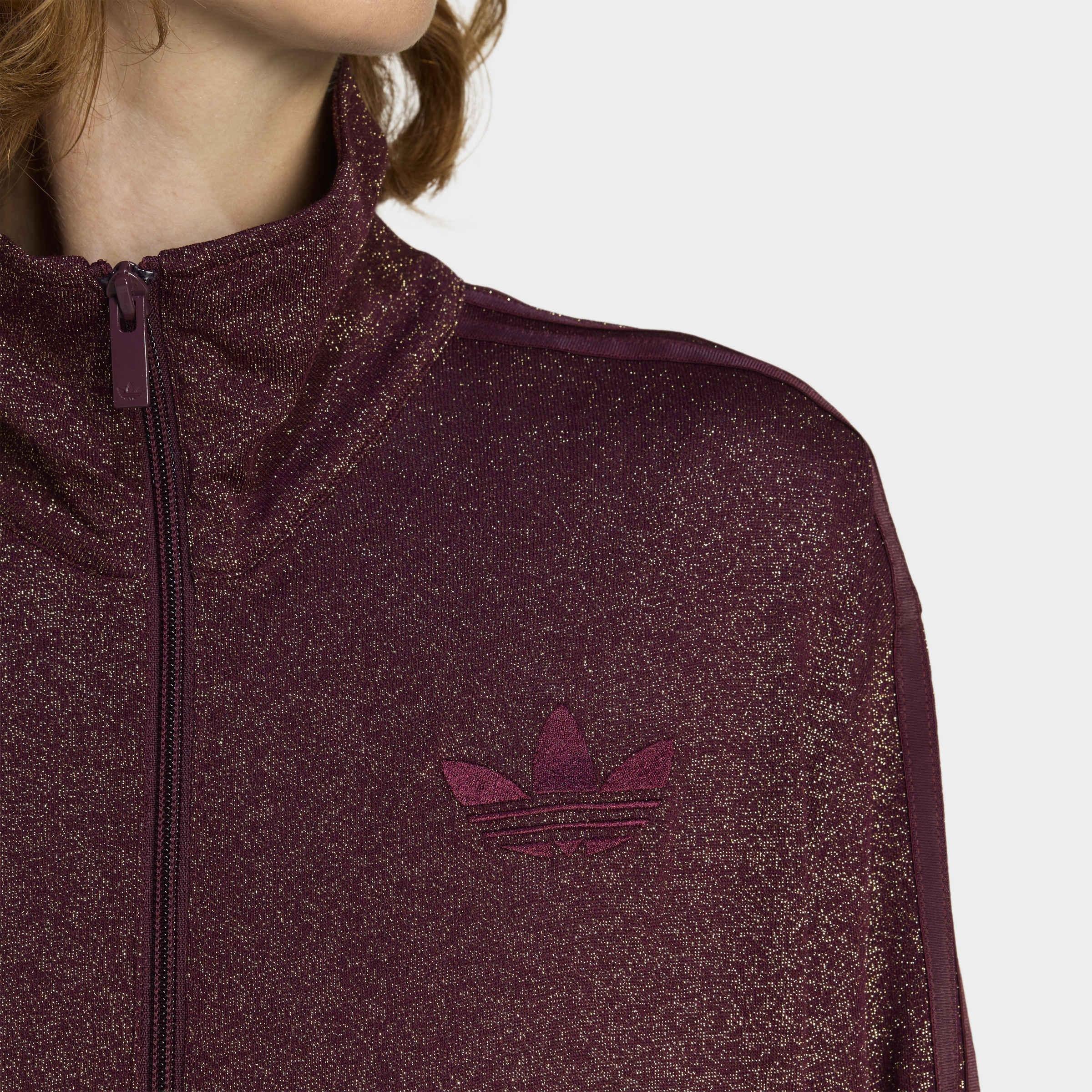 Adidas Originals Lurex Firebird Track Top, Red, A901_ONE, large image number 3