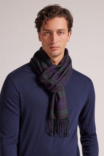 Blue Tartan Scarf, B601_734J, large image number 1