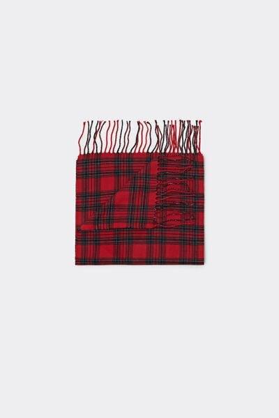 Red - 753J - Rosso Intimissimi Tartan Natale Tartan Scarf, B601_753J, large image number 0