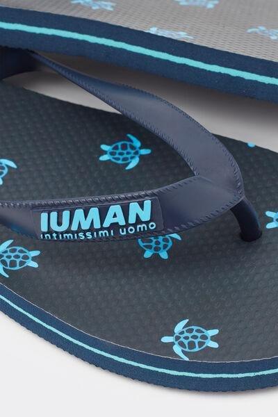 Blue Printed Flip Flops, , large image number 2