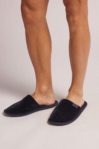 Blue Solid-Coloured Slippers, , medium