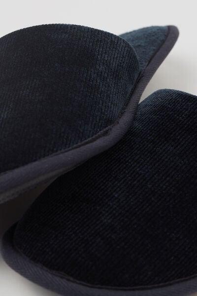 Blue Solid-Coloured Slippers, Midnight Blue, large image number 2