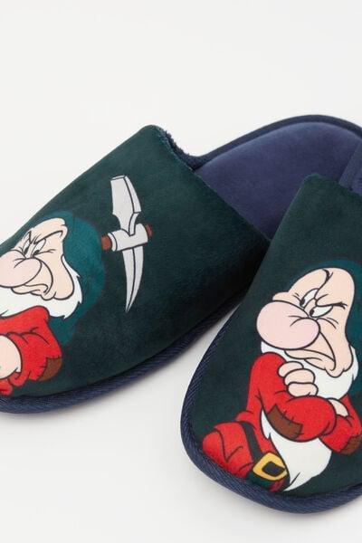 Green Grumpy Print Fur-Effect Slippers, B601_132J, large image number 2