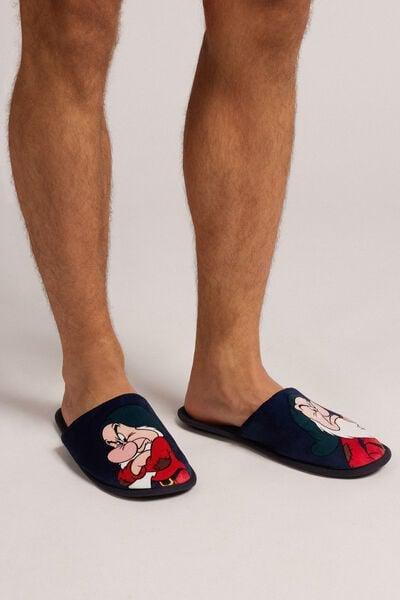 Blue Disney Grumpy Bear Slippers, Midnight Blue, large image number 1