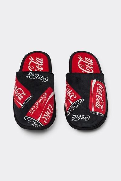 Black Coca Cola Slippers, Black, large image number 1