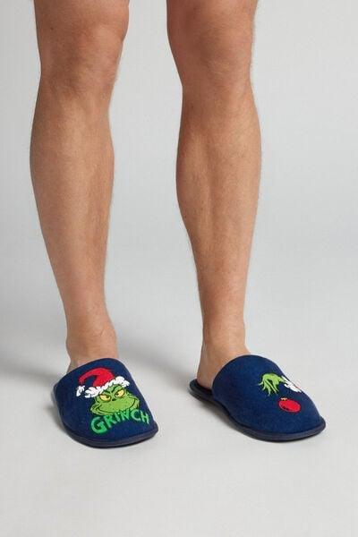 Navy The Grinch Dr Seuss Slippers, Midnight Blue, large image number 0