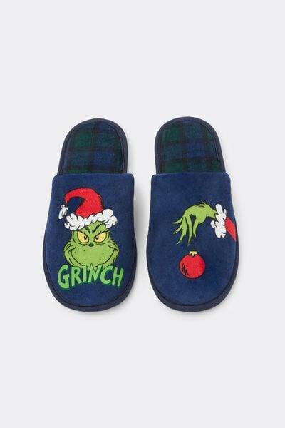 Navy The Grinch Dr Seuss Slippers, Midnight Blue, large image number 1