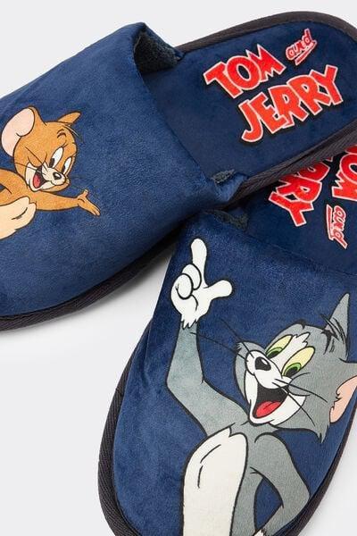 Navy Tom And Jerry Slippers, Intense Blue, large image number 2
