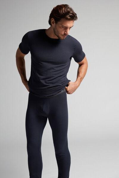 Blue Modal Cashmere Leggings, Midnight Blue, large image number 1