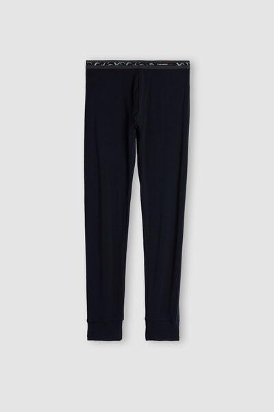 Blue Modal Cashmere Leggings, Midnight Blue, large image number 2