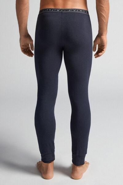 Blue Modal Cashmere Leggings, Midnight Blue, large image number 3