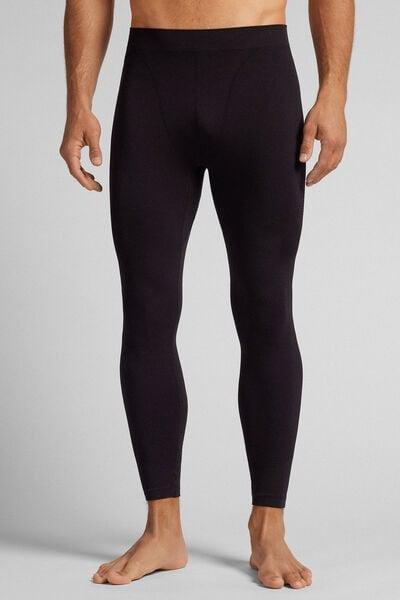 Black Technical Sports Leggings, Black, large image number 0