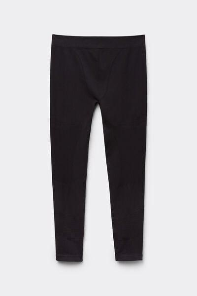 Black Technical Sports Leggings, Black, large image number 2