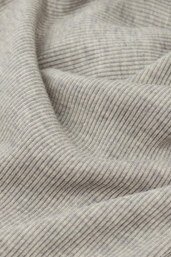 Gray Ribbed Superior Cotton Vest Top, Kids Boys, Light Grey Blend, large image number 1