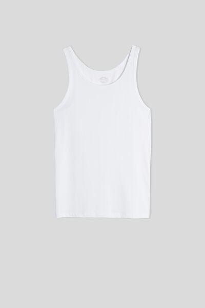 White Round-Neck Vest Top, , large image number 2