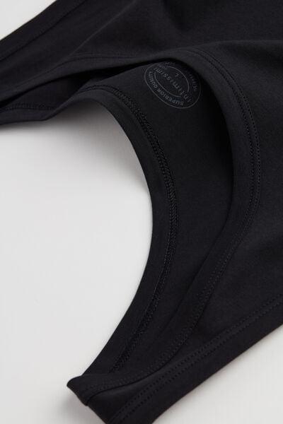 Black Round-Neck Vest Top, , large image number 4